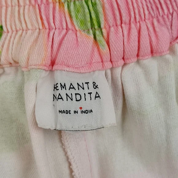 Hemant And Nandita Pakhi Cargo Pant Women Boho Floral Embroidery Cotton Pockets - Picture 11 of 15